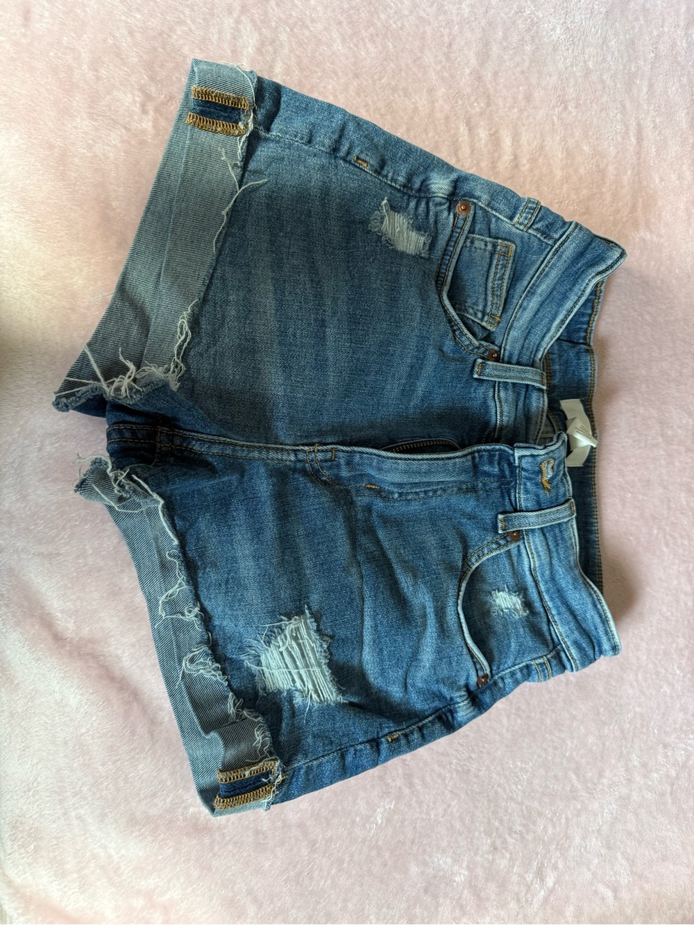 H&M Distressed Denim Jean Shorts - Blue